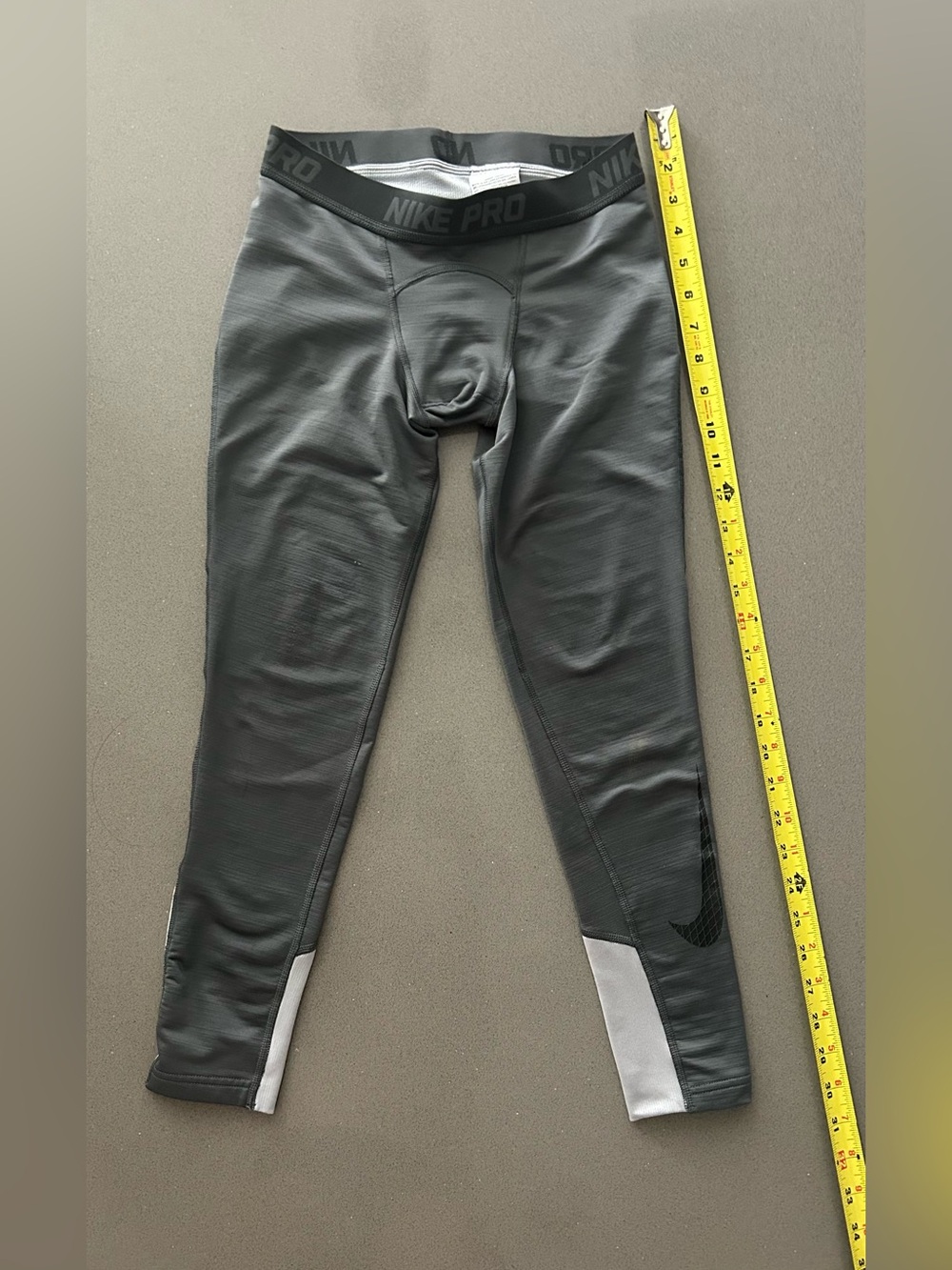Nike Pro Boys' Gray Compression Tights - Size M..